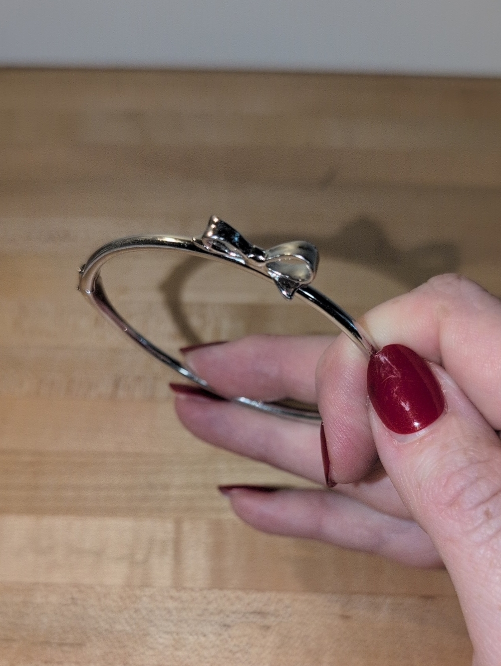 Kate Spade Silver Bow Accent Bangle Bracelet